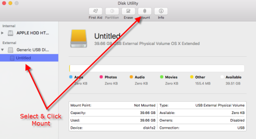 external hard drive for mac not mounted